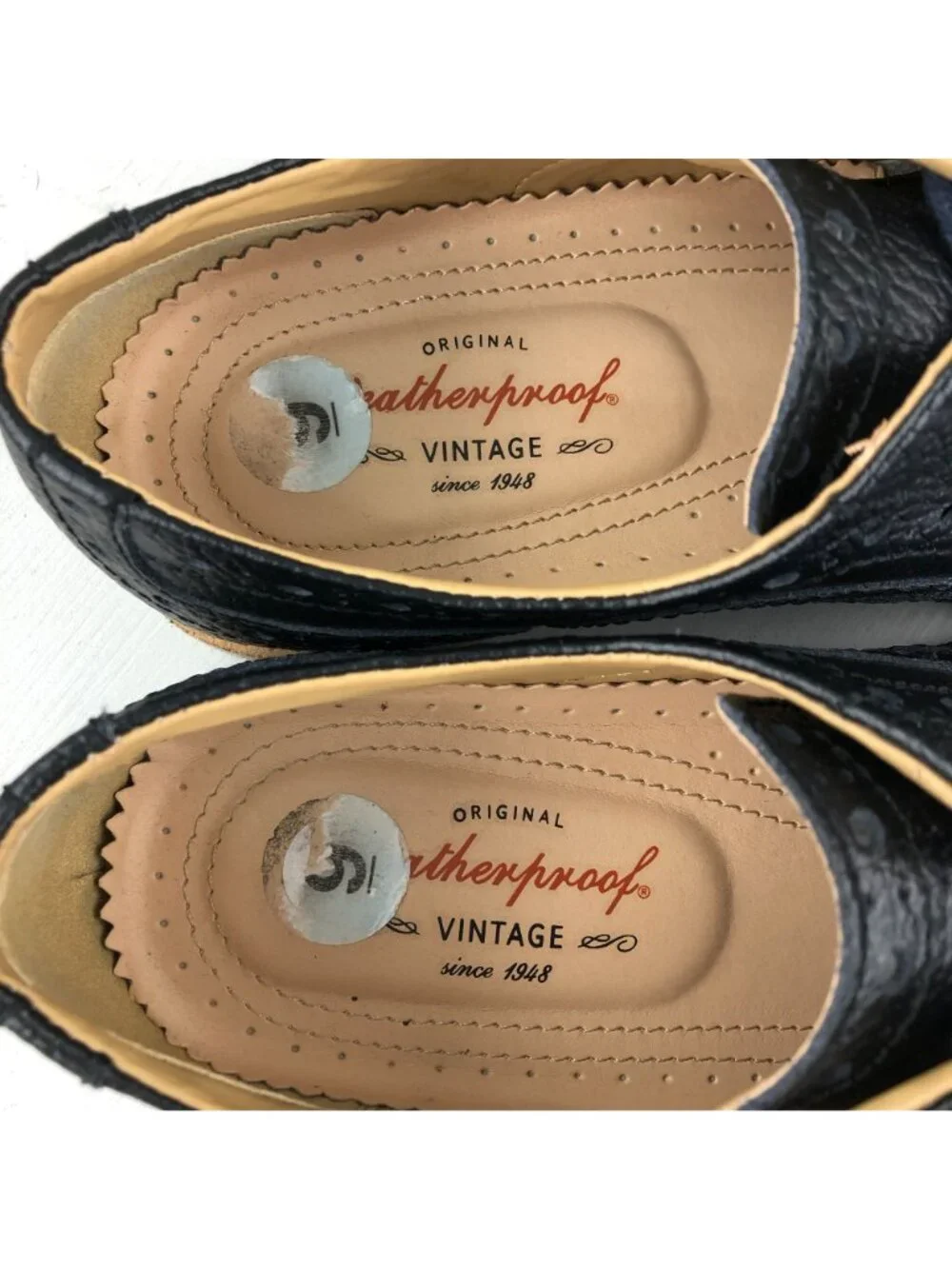 Weatherproof Vintage Shoes Men's Size 9M Wayne Black Leather Wingtip Oxfords